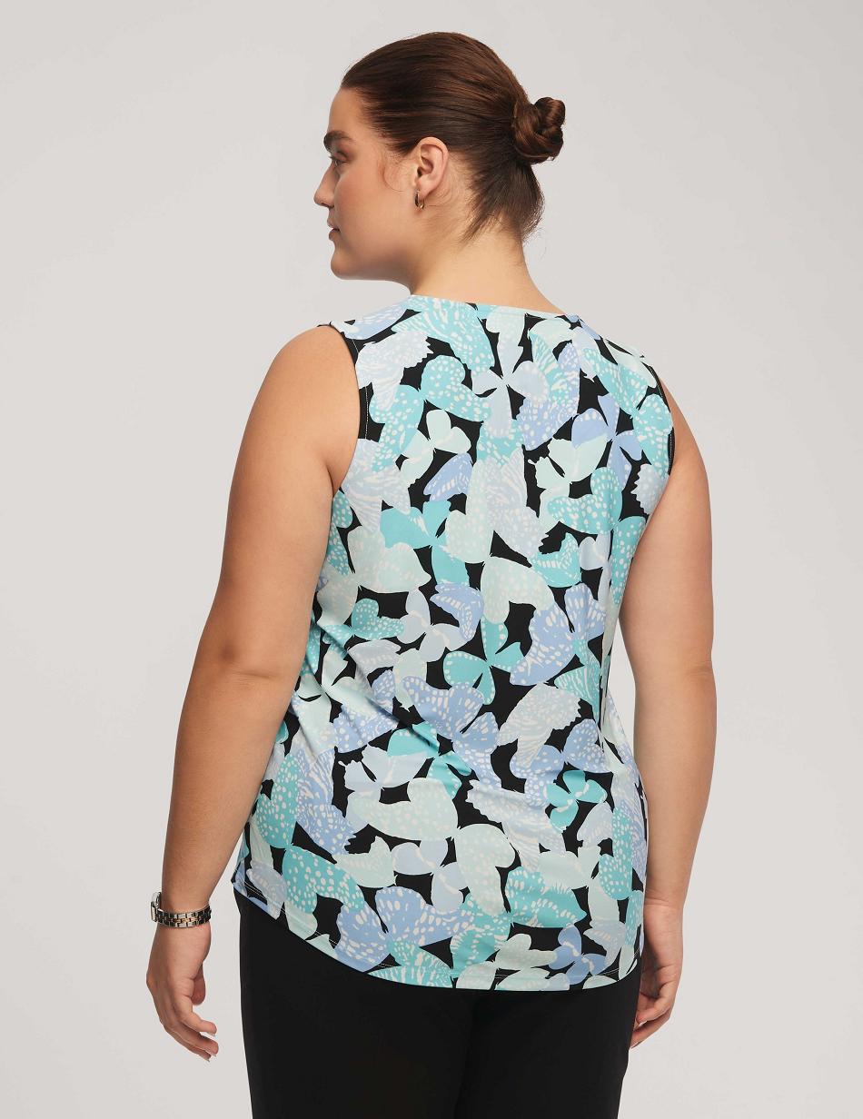 Grande Taille Anne Klein Printed Pleat Front Shell   | HQG-6166285